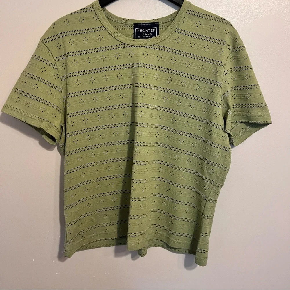Green Eyelet Tee